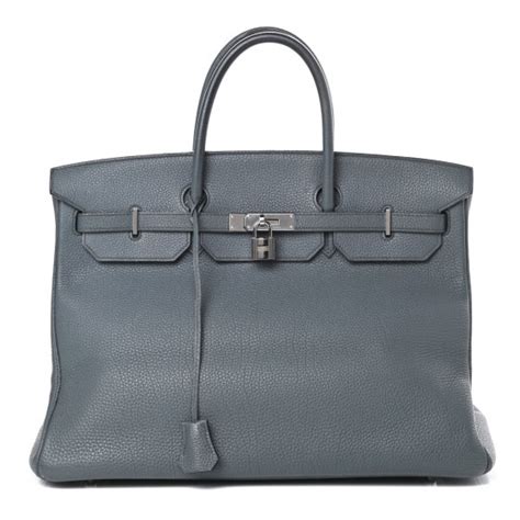 HERMES Togo Birkin 40 Bleu Orage 708939 